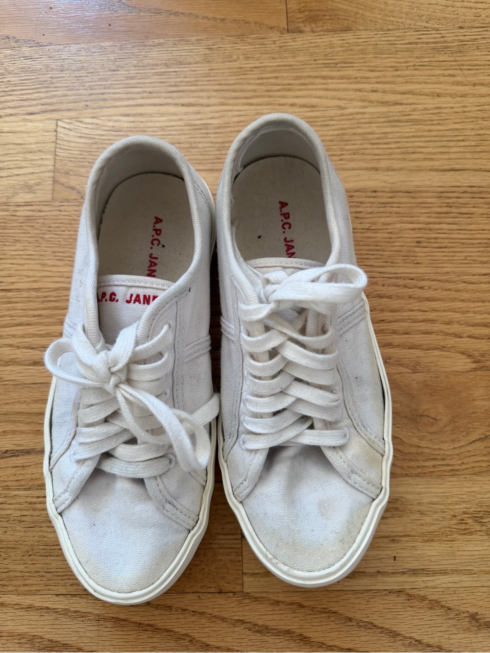 A.P.C. Limited Edition Jane Canvas 'Jane Birkin Edition' White Low Top Sneakers